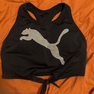 Puma Black Tank Top with Gray puma Logo